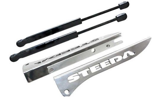 STEEDA S197 MUSTANG ENGRAVED BILLET HOOD STRUT KIT (2005-2014)